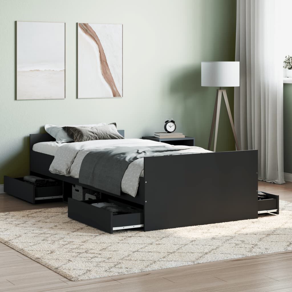 Black twin headboard online and footboard