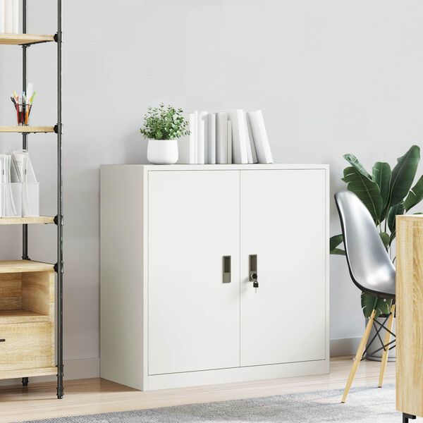 vidaXL Storage Cabinet White 90 x 40 x 90 cm Steel