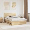 vidaXL Bed Frame with Drawer Sonoma Oak 150 x 200 cm Engineer Wood