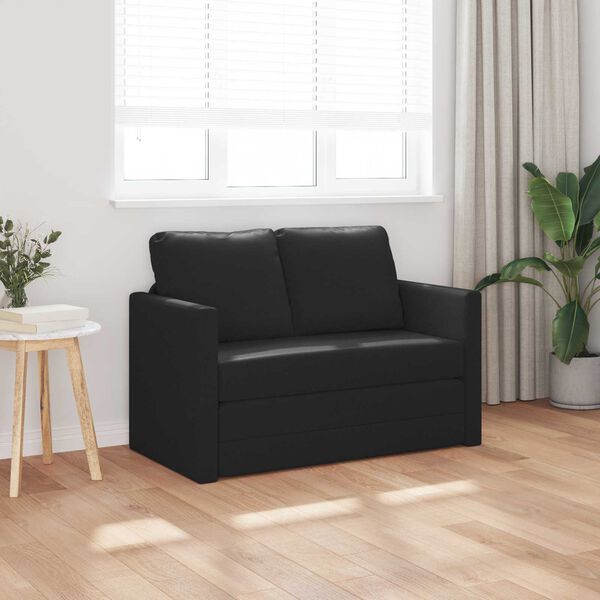 vidaXL Folding Sofa Bed Black 112 x 60 x 55 cm PVC