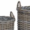vidaXL Planter Basket with Storage 2 pcs Grey Lacak Rattan