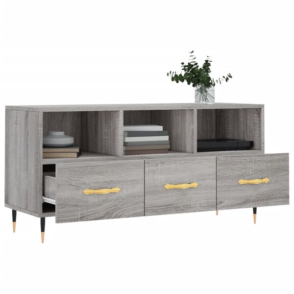 vidaXL TV Cabinet Grey Sonoma 102x36x50 cm Engineered Wood