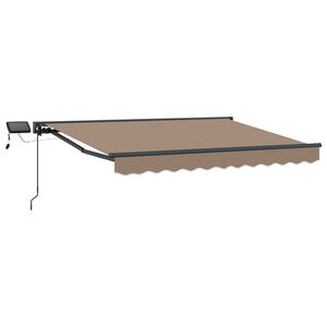 vidaXL Manual Awning Frame with LEDs Taupe 5 x 3 m