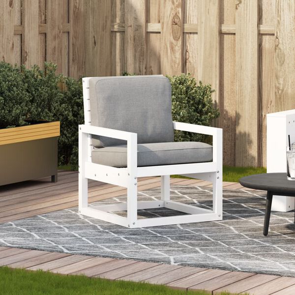 vidaXL Garden Chair White 57.5x63x76 cm Solid Wood Pine
