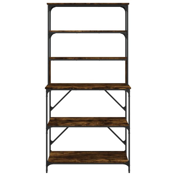vidaXL Baker's Rack 6-Tier Smoked Oak 90x40x180 cm Engineered Wood