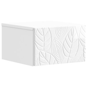 vidaXL Wall-Mounted Bedside Cabinet High Gloss White 49 x 34.5 x 20 cm