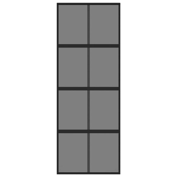 vidaXL Sliding Door Black 76x205 cm Tempered Glass and Aluminium