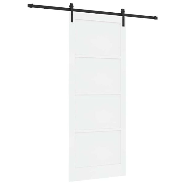 vidaXL Sliding Door Manual White and black 93 x 232 cm