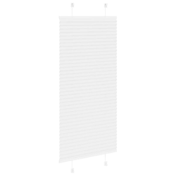 vidaXL Pleated Blind White 65x100 cm Fabric Width 64.4 cm Polyester