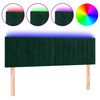 vidaXL LED Headboard Dark Green 144x5x78/88 cm Velvet