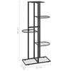 vidaXL 5-Floor Flower Stand 43x22x98 cm Black Metal