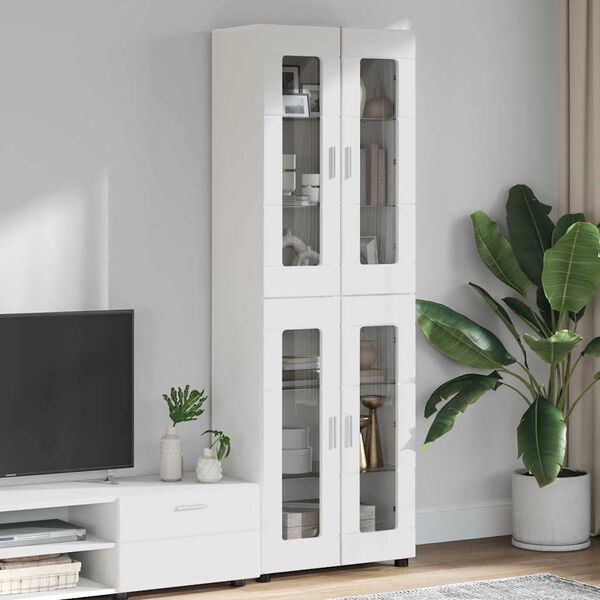 vidaXL Highboard FLORIN White 60 x 35 x 182 cm Engineered Wood