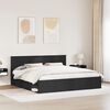 vidaXL Bed Frame with Headboard Black 200 x 200 cm Solid Pine Wood