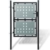 vidaXL Black Single Door Fence Gate 100x125 cm