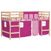 vidaXL Kids' Loft Bed with Curtains without Mattress Pink 80x200cm