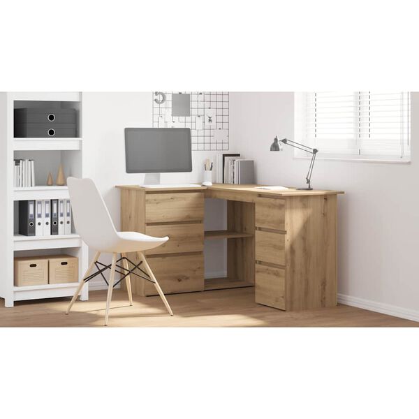vidaXL Corner Desk Artisan Oak 145x100x76 cm Engineered Wood
