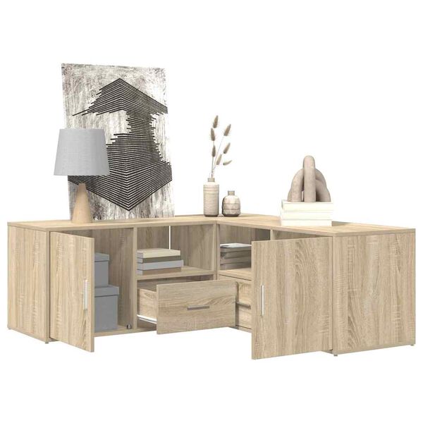 vidaXL Corner Cabinet Sonoma Oak 200x40x45 cm Engineered Wood