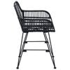 vidaXL Dining Chair 2 pcs Black 55 x 50 x 74 cm Rattan and Iron