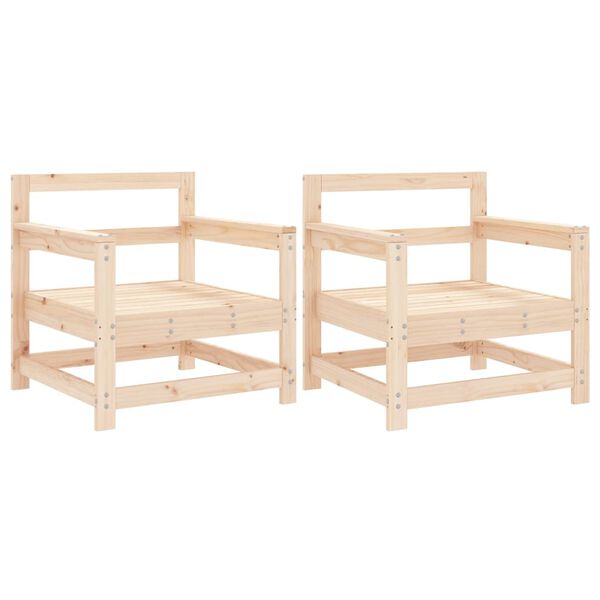 vidaXL Garden Chairs 2 pcs Solid Wood Pine
