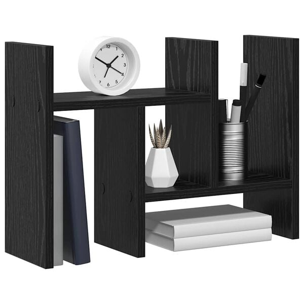 vidaXL Desk Organiser Black Oak 34.5 x 15.5 x 35.5 cm Engineered Wood