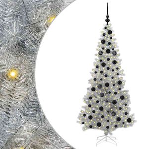 vidaXL Christmas Tree with 300 LEDs with Stand Silver 180 cm PET