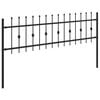 vidaXL Spike Fence Black 200 x 110 cm Powder-Coated Steel