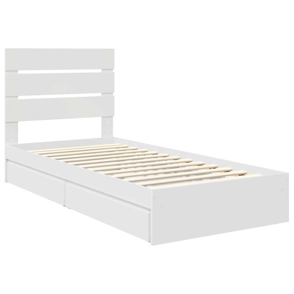 vidaXL Storage Bed with Headboard White 90 x 190 cm Engineered Wood