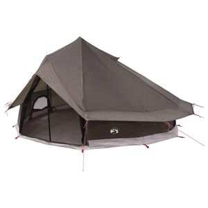 vidaXL Tipi Tent 18-Person Brown Grey Polyester and Steel