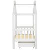 vidaXL Kids Bed Frame with a Drawer White Solid Pine Wood 70x140 cm