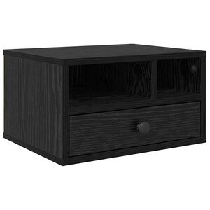 vidaXL Printer Stand Black Oak 40 x 32 x 24 cm Engineered Wood