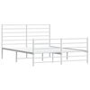 vidaXL Metal Bed Frame without Mattress with Footboard White 120x190cm