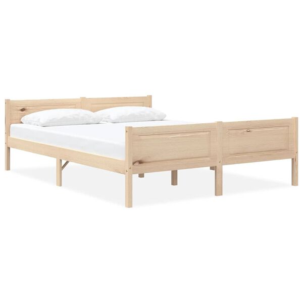 vidaXL Bed Frame without Mattress Solid Pinewood 160x200 cm