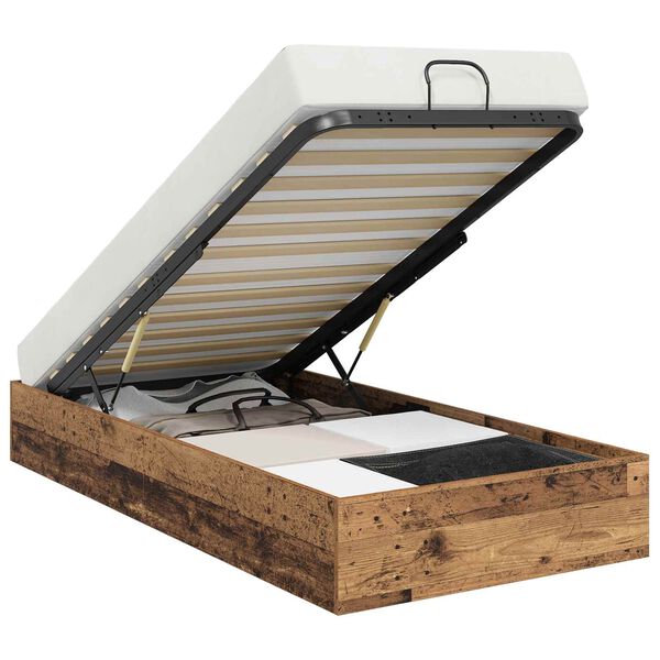 vidaXL Ottoman Bed Frame Old Wood 75.5 x 190 cm Engineered Wood