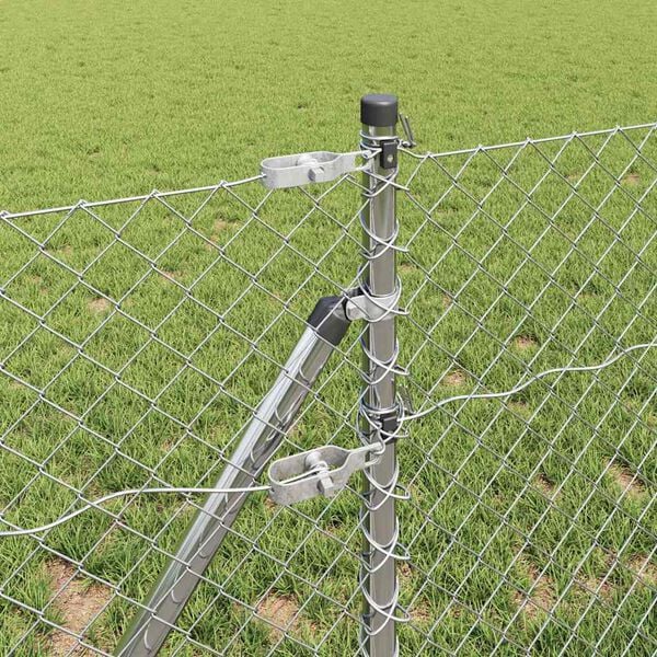 vidaXL Fence Post Silver 10 x 0.4 m (40 x 40 mm mesh) Steel