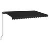 vidaXL Manual Retractable Awning with LED 450x350 cm Anthracite