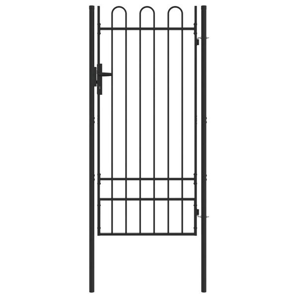 vidaXL Fence Gate with Lock Grey 103 x 250 cm Powder-Coated Steel