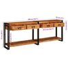 vidaXL Console Tables 2 pcs Brown 200 x 33 x 75 cm Solid Acacia Wood