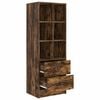 vidaXL Highboard with Drawer Smoked Oak 45.5 x 34 x 127 cm