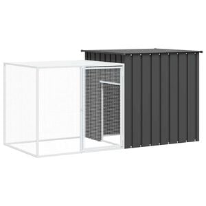 vidaXL Rabbit Cage Anthracite 200x91x100 cm Galvanised Steel