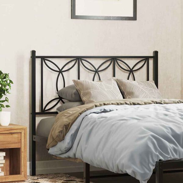 vidaXL Metal Replace Headboard Black 107 cm