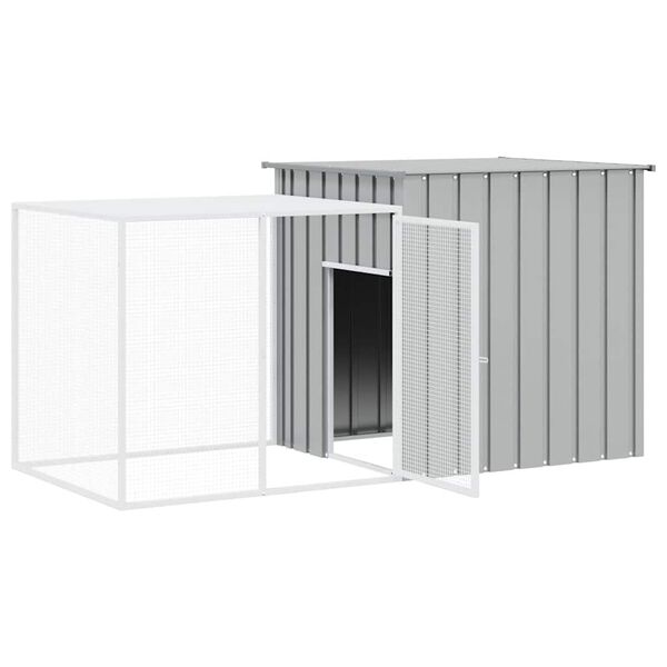 vidaXL Rabbit Cage Grey 200x91x100 cm Galvanised Steel