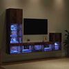 vidaXL TV Wall Units with LED Strip Lights Old Wood Engineered Wood