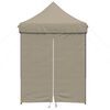 vidaXL Foldable Party Tent Pop-Up with 4 Sidewalls Taupe