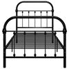 vidaXL Bed Frame without Mattress Black Metal 90x200 cm