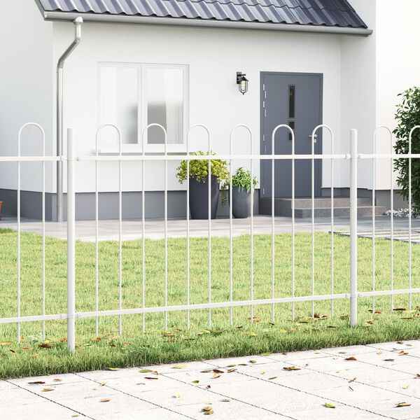 vidaXL Garden Fence White 1.7 x 0.8 m Powder-coated Steel