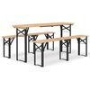 vidaXL 3 Piece Folding Beer Table Set Solid Wood Fir