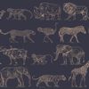 Noordwand Wallpaper Kids @ Home Safari Midnight Blue
