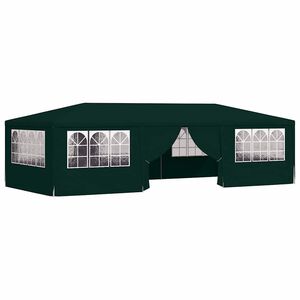 vidaXL Party Tent | Green | Polyethylene | 4x9 meters | UV-resistant materials