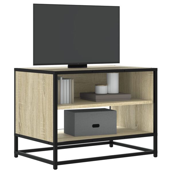vidaXL TV Cabinet Sonoma Oak 61x40x46 cm Engineered Wood and Metal