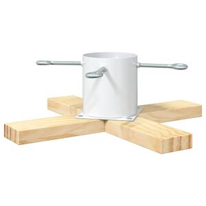 vidaXL Christmas Tree Stand 1.73 White 50 x 50 x 16 cm Solid Pine Wood